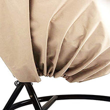 EMVANV - Coprisedia da giardino per sedie a forma di uovo, per sedia a dondolo e uova, con orlo elastico e coulisse, tessuto Oxford impermeabile (grigio)