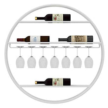 CCLLA Portabottiglie da Vino Rotondo in Metallo 2 in 1 per Bottiglie con portabottiglie in Vetro - Bianco