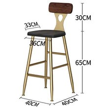 Yxsd - Sgabello da bar in acciaio dorato per la colazione, per la cucina, il bancone da bar, la casa, la sedia commerciale ergonomica con schienale marrone LOFT stile industriale retrò