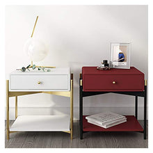 WSZMD Free Bianco Nero Moderno Ferro Dorato Comodino caffè Divano Terminale Comodino Comodino Arredamento Casa Bedstand Armadietto Camera Letto, Comodino