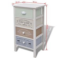 Tidyard Cassettiera in Stile Francese ha 4 cassetti scorrevoli in Legno