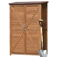 BESTSOON Armadietto da Esterno per Mobili da Giardino Outdoor Legno ricovero Attrezzi Governo di immagazzinaggio 2-Door Sun And Impermeabile Tilt Tetto for Balcone Giardino Patio