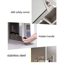 SHKUU Armadietto Bagno Lato Specchio, Maniglia Nascosta, Cerniera tampone in Acciaio Inossidabile, 600MM * 60MM