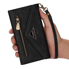 Artfeel Custodia Portafoglio per Samsung Galaxy A12 5G,Pelle Cerniera Tasca Borsa a Tracolla Borsetta Portamonete Crossbody Cover con Porta Carte,Cordino,Cinturino da Polso-Nero