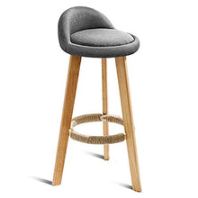 Bar Sgabelli per Cucine Isole, Anti-slip e Indossare Bar Sgabelli In legno, Home Solid Wood Chair Bar Sgabelli Grey Backrest High Sgabello