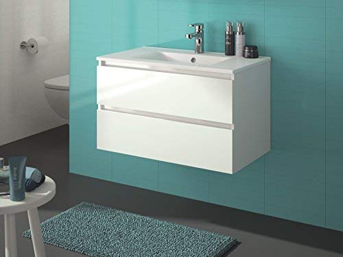 ALLIBERT - Set di mobili da bagno premontati, colore: bianco, lucido, con sistema Softclose