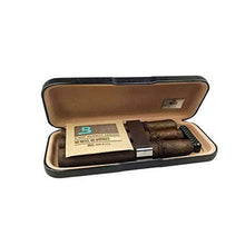 Scatola di sigarette humidor, portatile da viaggio cedar legno scatola sigaro sigaro umidificatore in legno massello scatola di sigaro professionale 3 bastoncini, regalo, nero elegante (inviare forbic