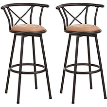 MEUBLE COSY Set di 2 sgabelli da bar, altezza della seduta 77 cm, stile industriale girevole con poggiapiedi imbottito con schienale e cuscino