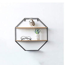 Una partizione in Legno Metallo Display Rack Magazzinaggio Riferimento specifico Taglie Vari Interne Finalità Perfetto Mobili Esagonale Telaio Iron Wood