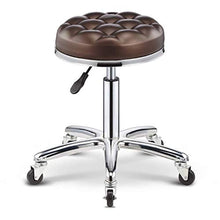 Zfggd Sgabello da bar Sedia da barbiere, Sedia da ufficio in acciaio inox Sedia girevole regolabile in altezza Sgabello da cassiere Sgabello rotondo Cuscino in pelle PU, per cucina, ristorante, caffè,