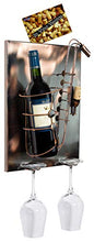BRUBAKER portabottiglie vino sassofono - Wall Art picture metal - con 2 portabicchieri - incluso biglietto di auguri per regalo vino