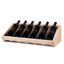 Wine Rack Fyxd Legno Grezzo cremagliera di Vino Ornamento portabottiglie in Legno massello espositore Vino armadietto Vino 6 Bottiglie Regalo del papà