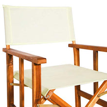 vidaXL Legno Massello di Acacia Sedia da Regista Pieghevole Seggiola Cucina