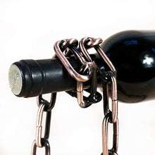 BENGKUI Scultura,Catena Sospesa Magica Europea Portabottiglie Supporto Catena in Metallo Porta Vino Artigianato Decorazione Domestica Creativa novità Regalo di Compleanno, Oro