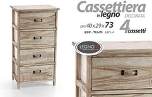 GICOS IMPORT EXPORT SRL Mobile cassettiera in Legno Marrone 4 cassetti Decoro Home 40 * 29 * 73 cm Shabby Chic EDT-793479