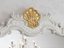 Simone Guarracino Luxury Design Comò e specchio Anderson stile Barocco Veneziano arredo bagno bombato crackle e foglia oro marmo crema pomelli Crystal Sw