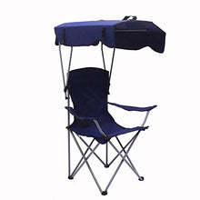 XER Sedia pieghevole da campeggio, pratica e portatile, leggera e resistente, con borsa per il trasporto e baldacchino, per piscina, patio, cortile, salone di bellezza, ufficio blu navy