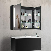 Lux-Aqua MBC10070DP Armadietto da Bagno, Alluminio, Nero/Specchio, 1000x700x135mm
