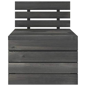 FAMIROSA Set Divani da Giardino su Pallet 6 pz Legno Pino Grigio Scuro-3749