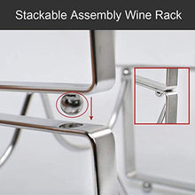 MFLASMF Portabottiglie impilabile, portabottiglie da appoggio - Scaffale in Stile Classico per Bar, Cantina per Vini, Cantina, armadietto, dispensa - Metallo (Argento)