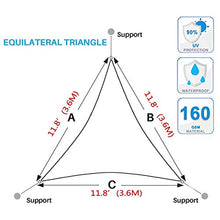 ASDF Tenda a Vela Parasole, Vela Ombreggiante Triangolare, Impermeabile Protezione Raggi 90% UV Tenda da Sole per Esterno, per Terrazza Campeggio Giardino Esterno