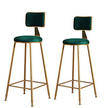 mobili Moderni Set di 2 sgabelli da Bar con Schienale Rivestito in Velluto e poggiapiedi in Metallo Altezza del bancone Interno-Esterno Senza Schienale Alto, mobili per Sala da Pranzo - 350 libbre d
