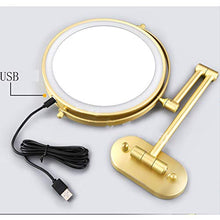 ZJBB Specchio Trucco Ingranditore 7X da Parete, Specchio Bagno Estensibile, 360°Girevole Specchio da Barba, Colore della Luce Regolabile con Touch Screen - 8 Pollici Specchio da Parete
