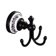 DKEE Ganci Appendiabiti in Ceramica Nera A Tre Ganci Appendiabiti Placcati in Rame Ganci Singoli Appendiabiti for Bagno A Parete for Bagno all'Ingrosso