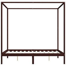 FAMIROSA Giroletto e Baldacchino 4 Cassetti Marrone Scuro Pino 160x200cm