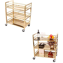 Carrello di Servizio, Carrello del Vino con Ruote in Acciaio Inossidabile a 3 Strati, Veicolo Multiuso Funzionale (Dimensioni: 74 * 45 * 88 cm)