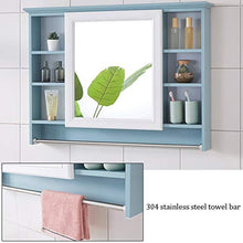 Armadietto Da Bagno Con Specchio Armadio A Specchio A Parete Con Ripiano Armadio A Specchio Per Casa Di Grande Capacità, Mobili Da Bagno Con Barra Portasciugamani In Acciaio Inossidabile