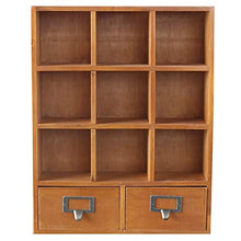 Negozio Hanks' Governo di immagazzinaggio con Nove vani e Due cassetti in Legno massello, Dimensione: 42.5x33.3x10cm Donzy1