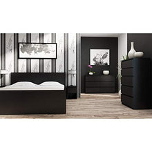 BIM Furniture Marbella Comò con 6 cassetti multiuso da 120 cm, ideale per camera da letto e soggiorno, nero