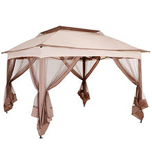 Outsunny Gazebo da Giardino con Zanzariera Impermeabile Richiudibile Telo in Tessuto di Poliestere 325×325cm