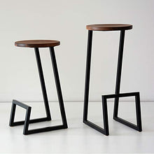 FACC Sgabelli da Bar in Legno, Sgabelli Bar Metallo, Sedie da Bar Interno, Stile Minimalista Nordico, Sedile Rotondo, può Sopportare 150 kg, per Il caffè della Sala da Pranzo del Pub