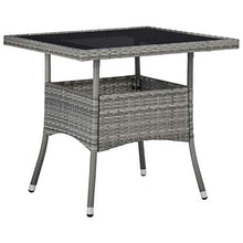 Tidyard Set da Pranzo da Giardino 3 pz in Polyrattan e Vetro Grigio,Set da Pranzo Giardino,Set di Mobili,per Balcone, Giardino o Terrazzo