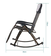 HaoLi Sedia a Dondolo da Giardino Black Sun Lounger per Persone Pesanti - Sedia reclinabile Pieghevole con Cuscino per Sedia da Esterno per Esterno con Patio, Supporto 200 kg