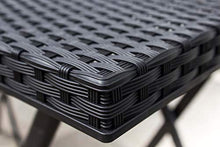 AVANTI TRENDSTORE - Pliniana - Set da Balcone in Metallo e polyrattan, Composto da 2 sedie e 1 Tavolo Pieghevole di Colore Nero. Dimensioni Lap 210x80x58 cm