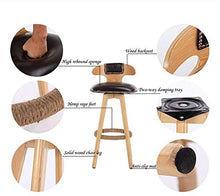 MJY Sedie da Bar Di Lusso in Legno Massello Cucina Colazione Sedia/Sedia da Pranzo Alta Sgabello da Bar Retrò/Sgabello Alto Nero,42 × 42 × 80 Centimetri
