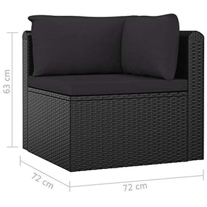 Tidyard 9 pz Set Divani da Giardino con Cuscini in Polyrattan,Divano Angolare da Giardino in Rattan,Divano Modulare da Giardino per Esterno in Rattan,Salotto da Giardino in Rattan,Divano con Penisola