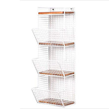 Semplicità Elegante Scaffale a Muro Scaffalature Sospese Scaffali a Ferro Battuto Retro in Legno Massiccio Cuscinetto Resistente All'Usura Forte, 3/4 Strati, 2 Colori, HJJ, bianca, 27.5x17x58cm