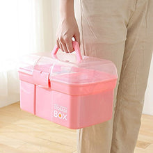 ColiCor - Armadietto medico a doppio strato, organizer portatile per medicine, 31,5 x 21 x 19,5 cm rosa
