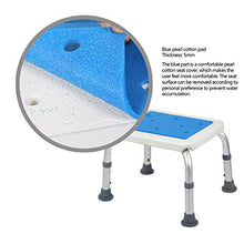 Sgabelli Mobili da Bagno Bagno Quadrato Slip Bagno Anziano maternità in Alluminio Bagno Bambino Anziano Bagno, Carico 130kg (Color : Blue, Size : 36.5cm*28.5cm*31.5cm)
