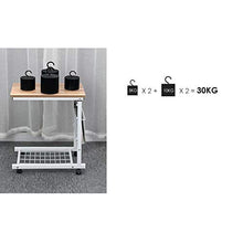 tavolino da letto per colazione Comodino con rotelle, mobile, con portaoggetti, leggero, alzabile 56-76CM-E