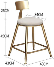 SYLOZ Nordic Ferro Battuto Bar sgabelli da Bar Sedia di caffè d'oro Sgabello Alto Gastronomia Reception Chair Casa Sgabello (Color : Sitting Height73)