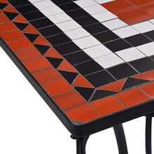 Festnight Tavolino Bistrot con Mosaico Terracotta e Bianco, Tavolo da Esterno 60 cm Ceramica