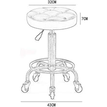 GYPPG Sedia da Barbiere Industriale retrò nordica, Sgabello da Trucco per Camera da Letto Girevole e sollevabile a 360 ° Sgabello per Unghie in Pelle PU Sgabello da Bar Sgabello da Bar s
