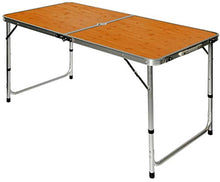 AMANKA Tavolino da PIC-nic 120x60x70cm Tavolo da Campeggio in Alluminio Altezza Regolabile Pieghevole Formato Valigia bambù