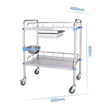 YIN YIN Carrello per Ripiani Bellezza Medica della Carrozza Medica del Carrello del Carrello del Carrello del Carrello del Carrello del Doppio-Carrello dell'Acciaio Inossidabile Carrello a rulli