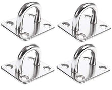 Placca Occhiello Piastre con Occhiello in Acciaio Inossidabile Oblungo Cuscinetto Metallo - 5mm Eye Plate Pad con Anello Gancio Anello della Graffetta Hardware, per Cinghie di Allenamento (4 Pezzi)